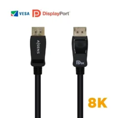 AISENS CABLE DISPLAYPORT 1.4 8K A149-0430 DP M - DP M 0.5M CERTIFICADO NEGRO
