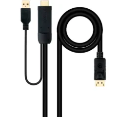NANOCABLE CABLE CONVERSOR 10.15.4352 HDMI MACHO - DISPLAYPORT MACHO 1.8M NEGRO