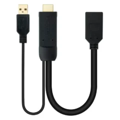 NANOCABLE CONVERSOR 10.16.0205 HDMI MACHO - DISPLAYPORT HEMBRA 20CM NEGRO