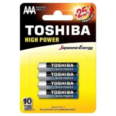 TOSHIBA PACK DE 4 PILAS AAA HIGH POWER LR03 1.5V ALCALINAS