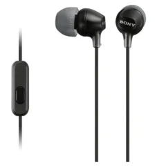 SONY AURICULARES INTRAUDITIVOS MDR-EX15AP CON MICROFONO JACK 3.5 NEGROS