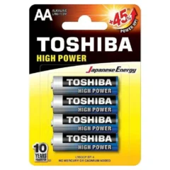 TOSHIBA PACK DE 4 PILAS AA HIGH POWER LR6 1.5V ALCALINAS