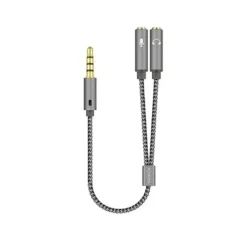 AISENS ADAPTADOR A128-0415 JACK 3.5/M - 2X JACK 3.5/H 25CM GRIS