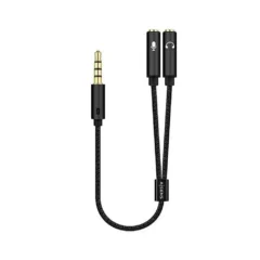 AISENS A128-0416 JACK 3.5 MACHO - 2X JACK 3.5 HEMBRA 25CM NEGRO