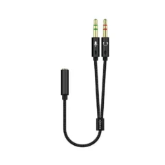 AISENS A128-0418 JACK 3.5 HEMBRA - 2X JACK 3.5 MACHO 25CM NEGRO