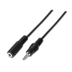 AISENS A128-0145 JACK 3.5 MACHO - JACK 3.5 HEMBRA 1.5M NEGRO