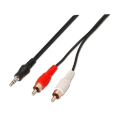 AISENS A128-0148 JACK 3.5 MACHO - 2X RCA MACHO 3M NEGRO