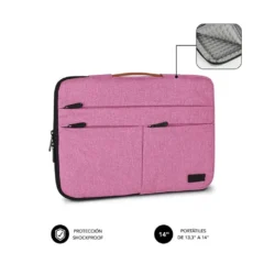 SUBBLIM FUNDA AIR PADDING 360 SLEEVE PARA PORTATILES HASTA 14" ROSA