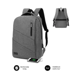 SUBBLIM MOCHILA CITY BACKPACK PARA PORTATILES HASTA 15.6" PUERTO USB GRIS