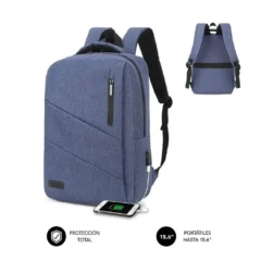 SUBBLIM MOCHILA CITY BACKPACK PARA PORTATILES HASTA 15.6" PUERTO USB AZUL