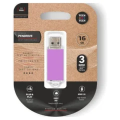TECH ONE TECH PENDRIVE 16GB BASIC USB 2.0 PURPURA CLARO
