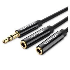 VENTION BBSBY JACK 3.5 MACHO - 2X JACK 3.5 HEMBRA 30CM NEGRO