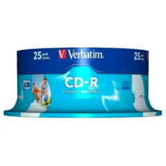 VERBATIM CD-R AZO IMPRIMIBLE 52X TARRINA-25UDS