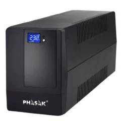 PHASAK SAI LINEA INTERACTIVA 650 VA LCD INTERACTIVE 650VA 2 SALIDAS FORMATO TORRE