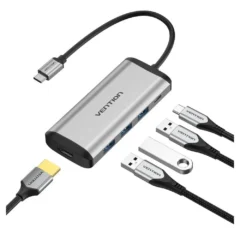 VENTION DOCKING USB TIPO-C CNBHB 1XHDMI 3XUSB 1XUSB TIPO-C PD GRIS