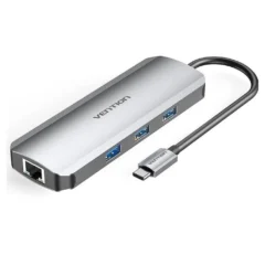 VENTION TOKHB 1XHDMI 3XUSB/1XUSB TIPO-C PD 1XRJ45 1XLECTOR SD/MSD GRIS