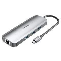 VENTION TOLHB 1XHDMI 3XUSB/1XUSB TIPO-C PD 1XRJ45 1XLECTOR SD/MSD JACK 3.5 GRIS