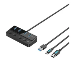 VENTION CHWBF 4XUSB 1XUSB TIPO-C PD INCLUYE CABLE CARGA USB MACHO - USB TIPO-C MACHO