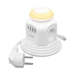 AISENS ASPS-3A1CL01-W REGLETA 4 TOMAS + 1 USB TIPO-C 3 USB 1.8M BLANCO