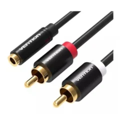 VENTION VAB-R01-B100 JACK 3.5 HEMBRA - 2X RCA MACHO 1M NEGRO
