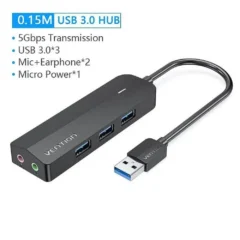 VENTION CHIBB HUB USB 3.0 CON TJTA. SONIDO 3XUSB 1XMICROUSB PD