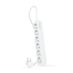 Nanocable 10.37.0006-NS Regleta 6 Tomas de Corriente 1.4m Blanca