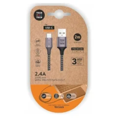 Tech One Tech TEC2023 USB Tipo-C Macho - USB Macho 2m Gris