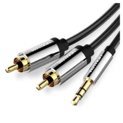 Vention BCFBJ Jack 3.5 Macho - 2x RCA Macho 5m Negro