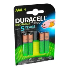 DURACELL PILA RECARGABLE HR03 AAA 800MAH BLISTER*4
