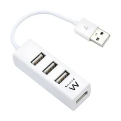 EWENT EW1122 MINI-HUB USB 4 PUERTOS BLANCO