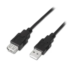 AISENS CABLE ALARGADOR USB MACHO HEMBRA 1.8M NEGRO
