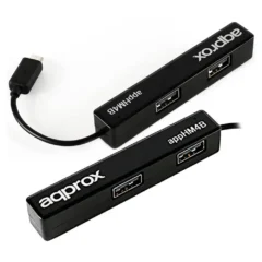 APPROX! HUB 4 PUERTOS USB 2.0 TABLET NEGRO