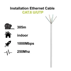 EWENT BOBINA CABLE RED CAT. 6 U UTP, PVC, 305MT