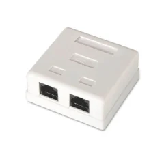 Aisens A139-0302 Roseta de Superficie RJ45 Cat.6 UTP 2 Tomas, Blanco