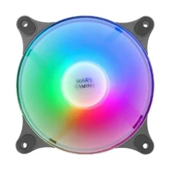 MARS GAMING VENTILADOR MFDUO 12CM 2XFANRGB ULT-SILENT NEGRO