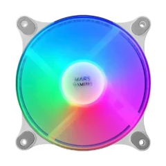 MARS GAMING VENTILADOR MFDUO 12CM 2XFANRGB ULT-SILENT BLANCO
