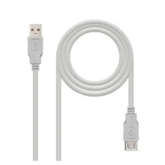 NANOCABLE 10.01.0204 Cable USB 2.0, tipo A/M-A/H, Beige, 3.0m
