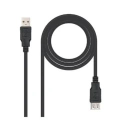 NANOCABLE 10.01.0204-BK Cable USB 2.0, tipo A/M-A/H, negro, 3.0m