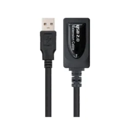 NANOCABLE 10.01.0211 Cable USB 2.0 Prolongador con Amplificador, tipo A/M-A/H, negro, 5.0m