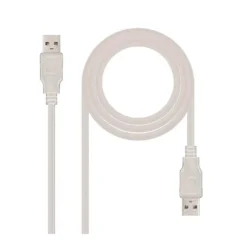 NANOCABLE 10.01.0303 Cable USB 2.0, tipo A/M-A/M, Beige, 2.0m
