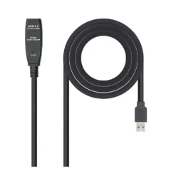 NANOCABLE 10.01.0311 Cable USB 3.0 Prolongador con Amplificador, tipo A/M-A/H, 5m