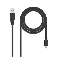NANOCABLE 10.01.0400 Cable USB 2.0, tipo A/M-Mini B/M, negro, 0.5m