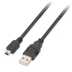NANOCABLE 10-01-0402 Cable USB 2.0, tipo A/M-Mini B/M, negro, 1.8m