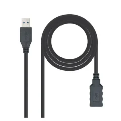 Nanocable 10.01.0902-BK Cable USB 3.0, tipo A/M-A/H, Negro, 2.0m