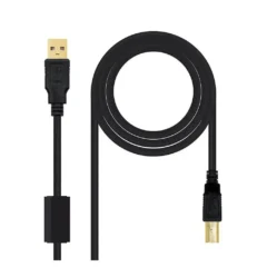 NANOCABLE CABLE USB 2.0 IMPRESORA CON FERRITA, NEGRO, 2.0 M