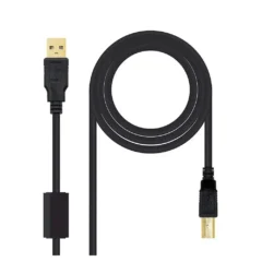 NANOCABLE CABLE USB 2.0 IMPRESORA CON FERRITA, NEGRO, 5.0 M