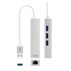NANOCABLE CONVERSOR USB3.0 ETHERNET+3XUSB 3.0