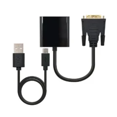 NANOCABLE CONVERSOR DVI 24+1 M A VGA HDB15 H, NEGRO, 10 CM