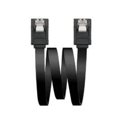 NANOCABLE CABLE SATA III DATOS 6G CON ANCLAJES, NEGRO, 0.5 M