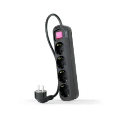 NANOCABLE REGLETA 4 TOMAS CON INTERRUPTOR NEGRO
